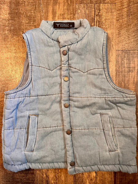 Acid Wash Puffer Vest