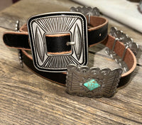 Leather Concho Belt • Black