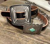 Leather Concho Belt • Black