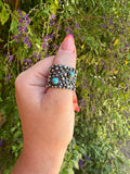 Turquoise Ball Adjustable Ring Band