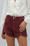 Fallon Studded Suede Shorts