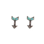 Cupid's Arrow Sterling Silver and Turquoise Earrings
