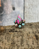 Cotton Candy Turquoise Adjustable Ring