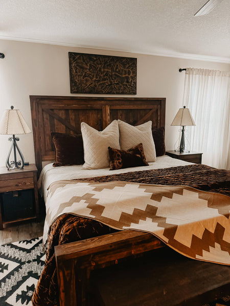 PRESIDIO CHOCOLATE + CREAM 54"x74" THROW BLANKET