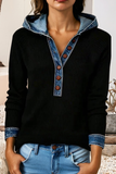 Denim Trim Hoodie