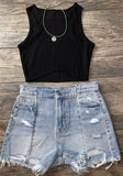 Reconstructed Mom Shorts