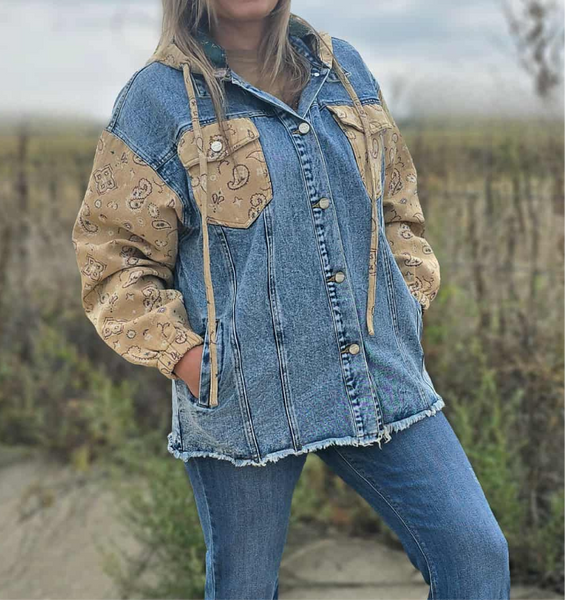 Bandana Denim Shacket