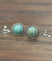 10mm Turquoise Stud Earrings • 720598