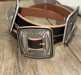 Leather Concho Belt • Black • Matching Conchos