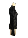 Paisley Velvet Print Mesh Top