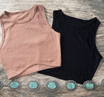 Crop Tank Top • Black or Mocha