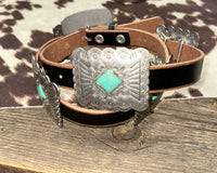 Leather Concho Belt • Black
