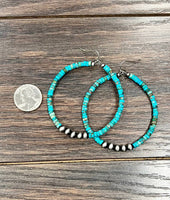 Handmade Gemstone Hoop Earrings • 723288