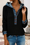 Denim Trim Hoodie