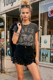 Fallon Studded Suede Shorts