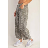 The Blakely Paisley Print Barrel Jeans