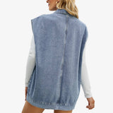 Jordyn Oversized Denim Vest • Washed Black or Denim