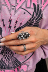 Square Cut White Buffalo Ring