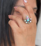 Cotton Candy Turquoise Adjustable Ring