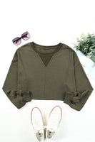 Olive Cropped Sweatshirt