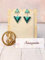 Solstice Edge Stone Drop Earrings • Multiple Options