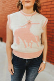 Pink Bronc Sleeveless Sweater
