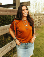 Fringey Dayz Tee • Black or Saddle