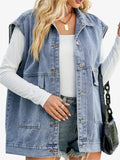 Jordyn Oversized Denim Vest • Washed Black or Denim