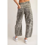 The Blakely Paisley Print Barrel Jeans