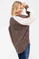 Leopard Colorblock Pullover Top