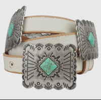 Leather Concho Belt • Square Conchos