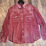 Macy Button Down Top • Burgundy