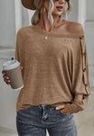 Buttoned Dolman Sleeve Top