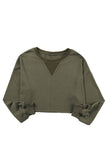Olive Cropped Sweatshirt