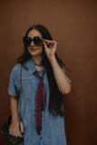 Burgundy Boot Stitch Twilly