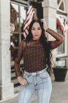 Chocolate Mesh Top
