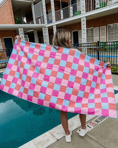 Neon Checkered Towel