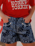 Navy Bandana Shorts