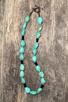 Turquoise Necklace with Black Accent Beads