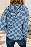 Checkered Denim Hoodie