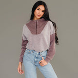 Mixed Media Quarter Zip Sweatshirt