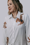 Cowgirl Cutout Button Down Top