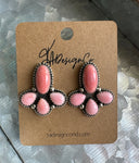 Pink Conch Cluster Earrings
