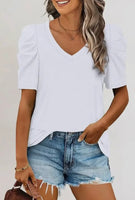 V-neck with Flare Sleeve Tee • Black or White