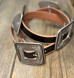 Leather Concho Belt • Black • Matching Conchos