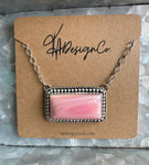 Pink Conch Bar Necklace