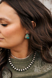 Navajo Sterling Silver & Turquoise Triangle Post Earrings
