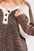 Leopard Colorblock Pullover Top