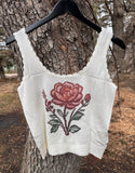 Flower Cropped Tank Top
