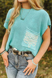 Boot Stitch Pocket Knit Sleeveless Sweater • Mint